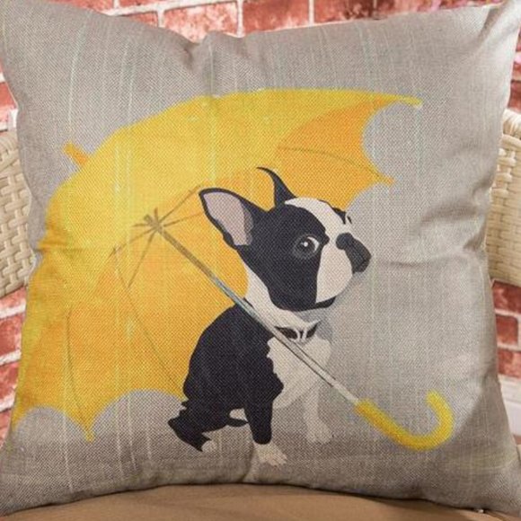 Decorative Throw Pillow Cover Case Boston Terrier Dog Decor Couch Accent 18x18 - Picture 1 of 6